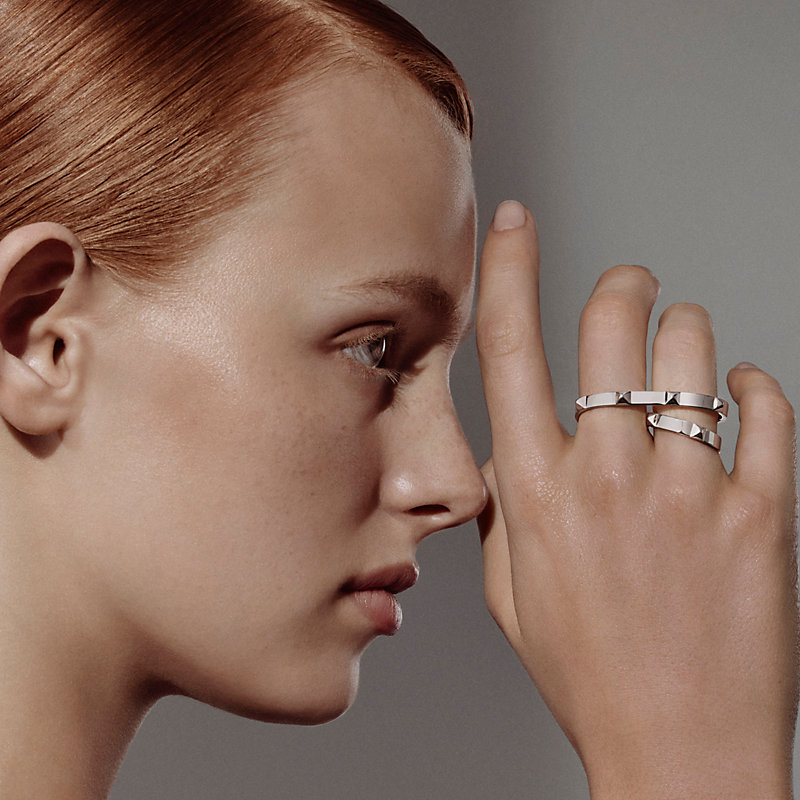 Hermès Clou d'H double ring - Silver | Hermès Finland